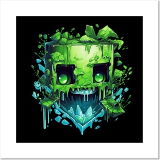 Minecraft Creeper Voxel Monster Character Posters and Art